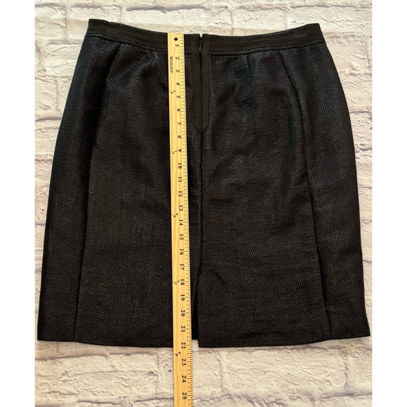 Ann Taylor black metallic twill pencil skirt fine Italian fabric size 14 - Picture 12 of 13